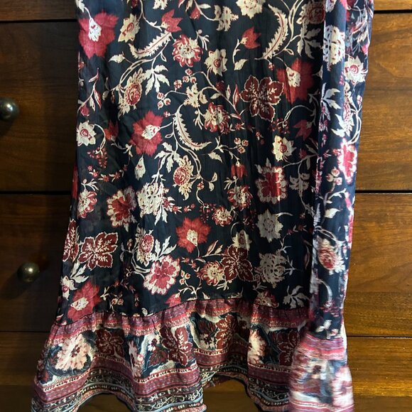 American Rag Cie Floral & Paisley Print Slip Dress - Ruffle Hem - Size M - Picture 8 of 10